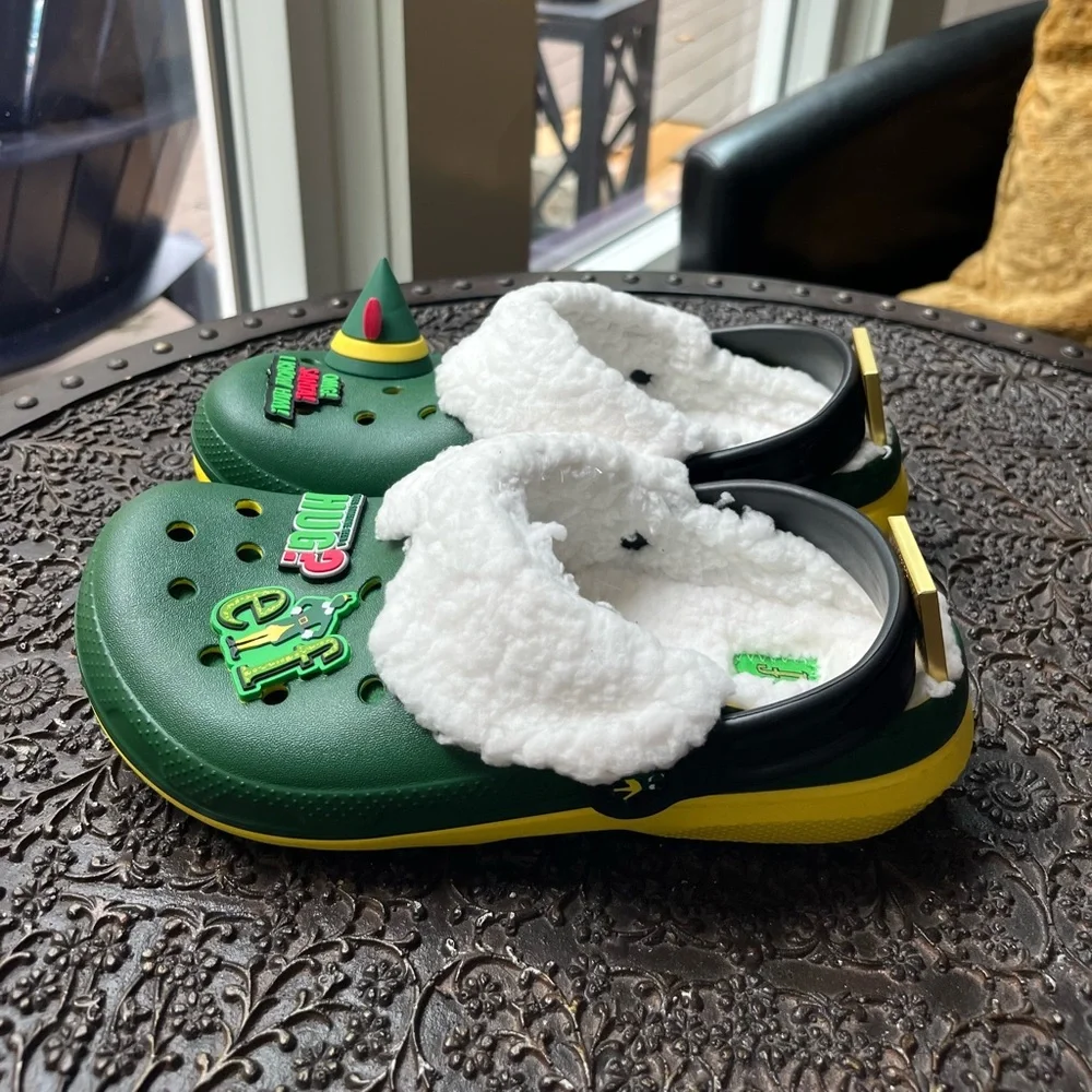 CROCS KIDS CLASSIC ELF CLOGS IN LEMON GREEN J 3 - Picture 8 of 11